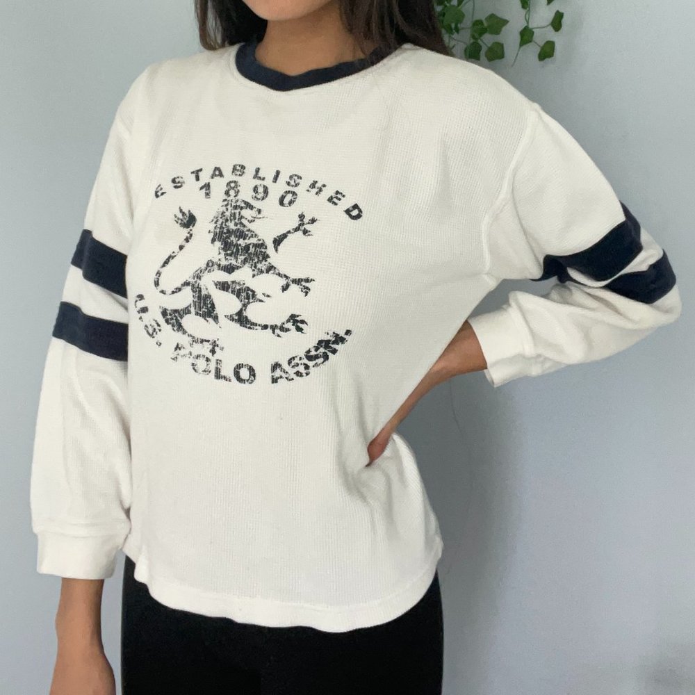 Vintage White Varsity Sweatshirt